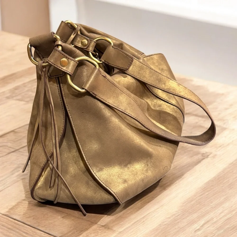 hobo gold shoulder bag